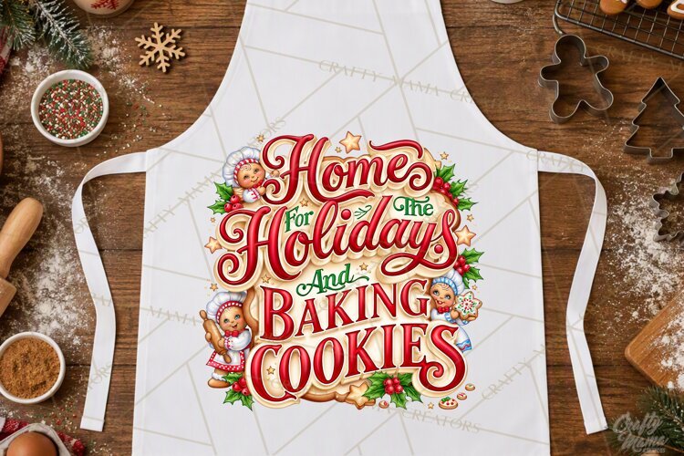 Christmas Baking Typography PNG, Christmas Cookie Saying example image 1