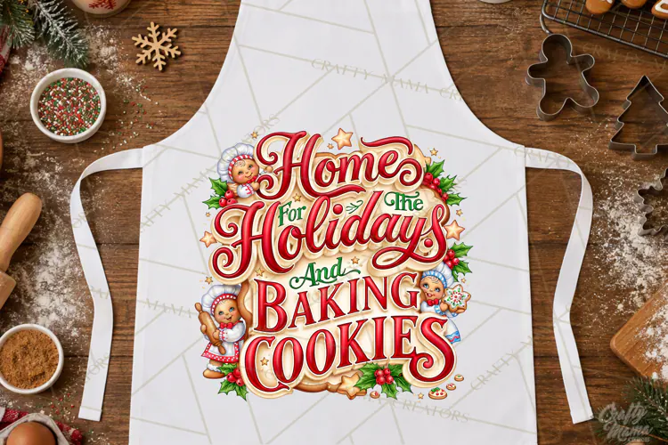 Christmas Baking Typography PNG, Christmas Cookie Saying