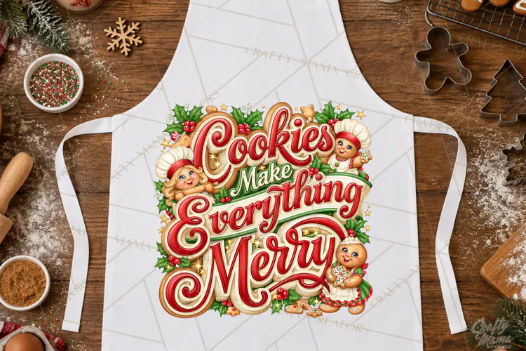Christmas Baking Typography PNG, Christmas Cookie Saying