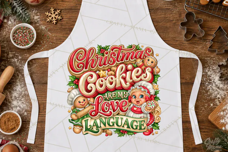 Christmas Baking Typography PNG, Christmas Cookie Saying