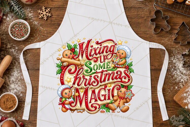 Christmas Baking Typography PNG, Christmas Cookie Saying example image 1