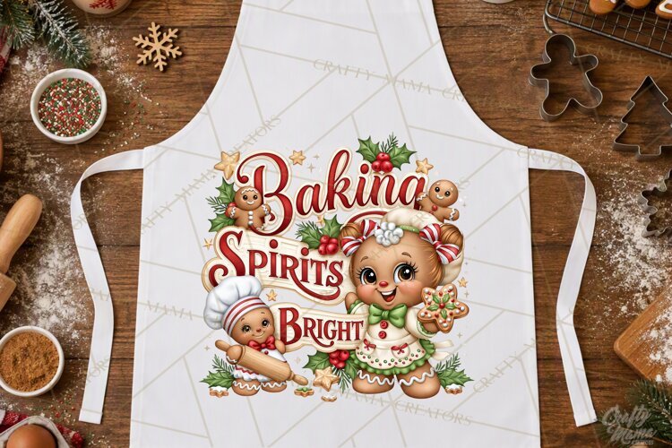 Christmas Baking Typography PNG, Christmas Cookie Saying example image 1