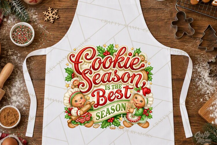 Christmas Baking Typography PNG, Christmas Cookie Saying example image 1