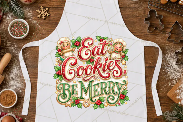 Christmas Baking Typography PNG, Christmas Cookie Saying
