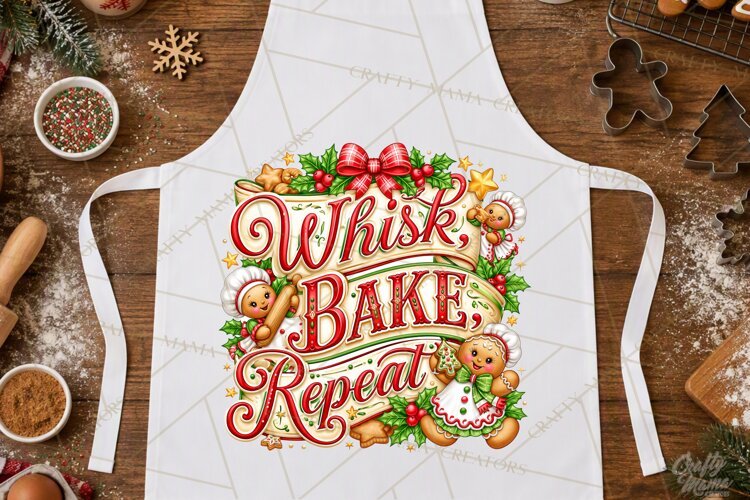 Christmas Baking Typography PNG, Christmas Cookie Saying example image 1