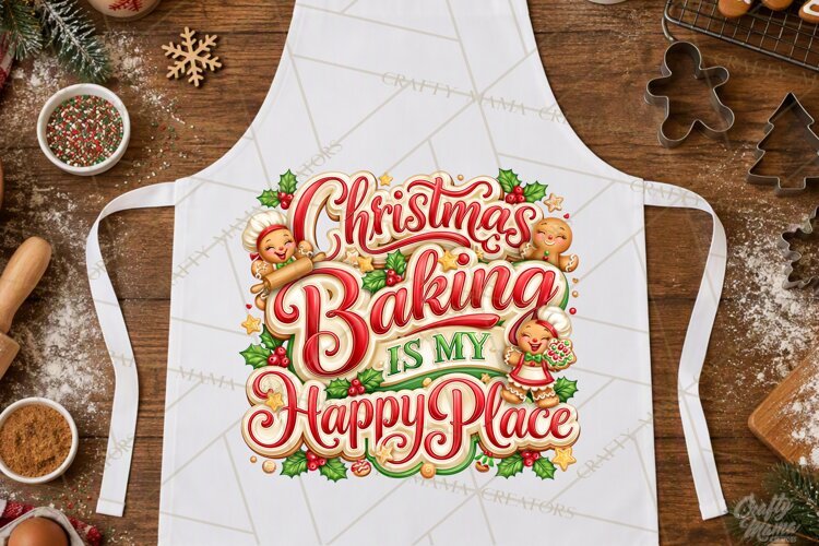 Christmas Baking Typography PNG, Christmas Cookie Saying example image 1