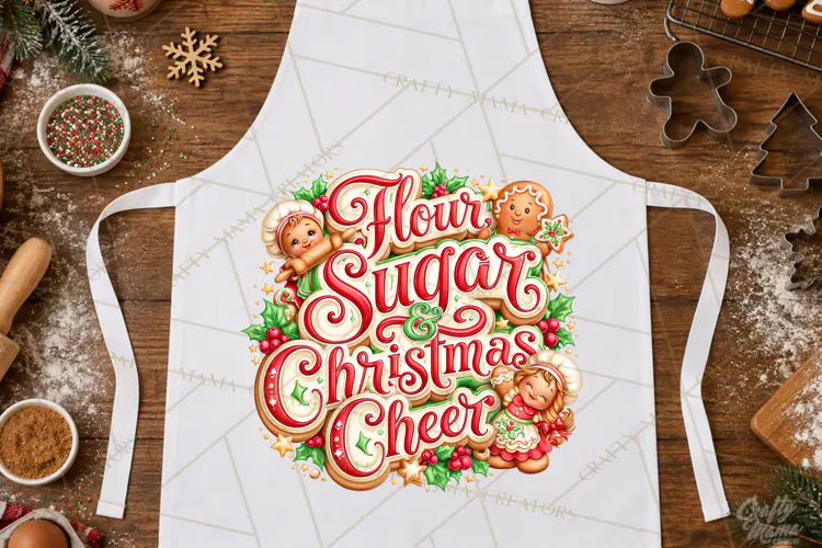 Christmas Baking Typography PNG, Christmas Cookie Saying
