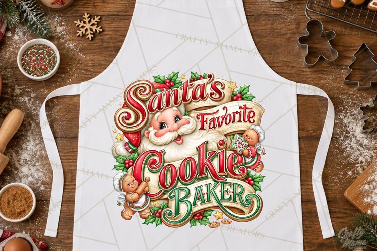 Christmas Baking Typography PNG, Christmas Cookie Saying example image 1