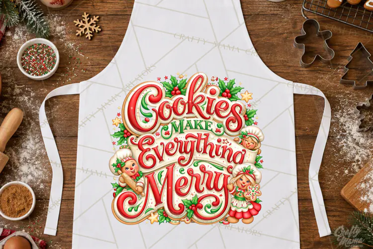 Christmas Baking Typography PNG, Christmas Cookie Saying