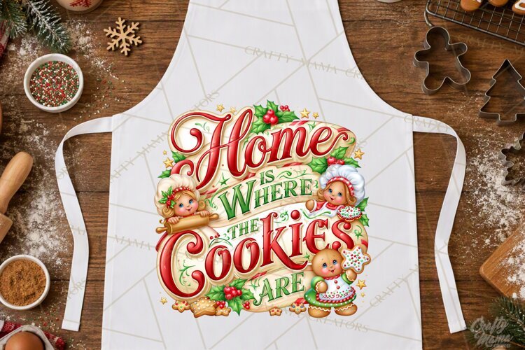 Christmas Baking Typography PNG, Christmas Cookie Saying example image 1