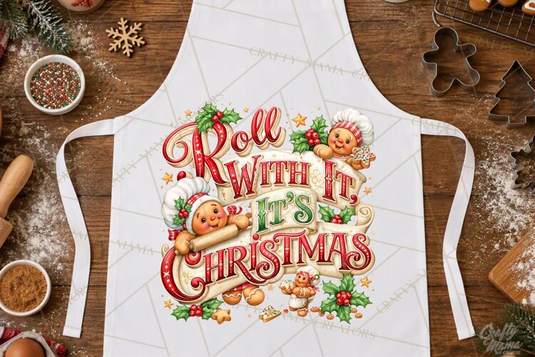 Christmas Baking Typography PNG, Christmas Cookie Saying example image 1