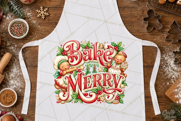 Christmas Baking Typography PNG, Christmas Cookie Saying example image 1