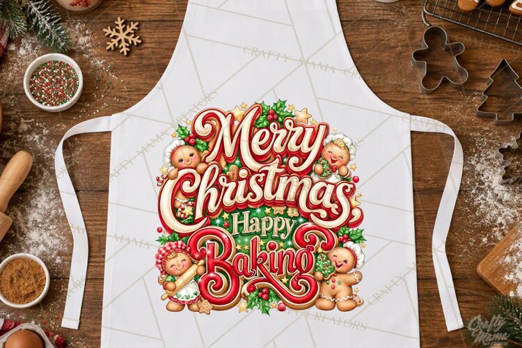 Christmas Baking Typography PNG, Christmas Cookie Saying example image 1