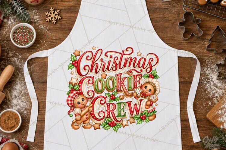 Christmas Baking Typography PNG, Christmas Cookie Saying example image 1