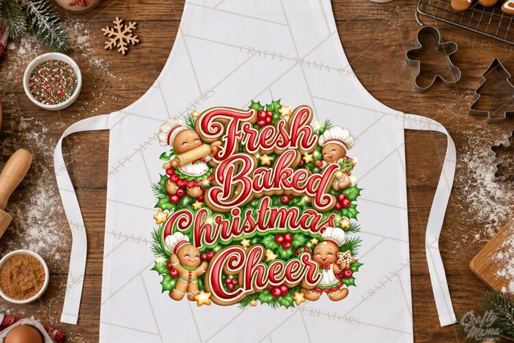 Christmas Baking Typography PNG, Christmas Cookie Saying example image 1