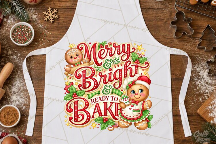 Christmas Baking Typography PNG, Christmas Cookie Saying example image 1