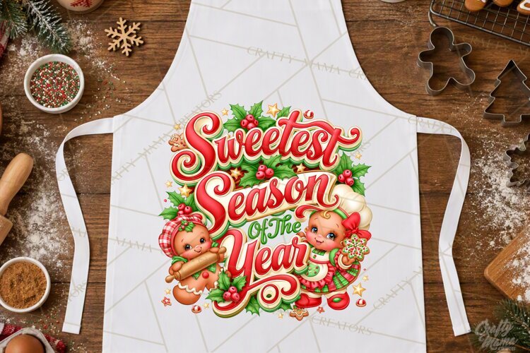 Christmas Baking Typography PNG, Christmas Cookie Saying example image 1