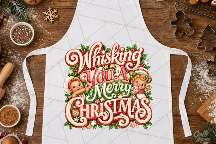Christmas Baking Typography PNG, Christmas Cookie Saying example image 1