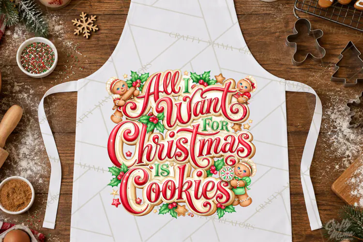 Christmas Baking Typography PNG, Christmas Cookie Saying