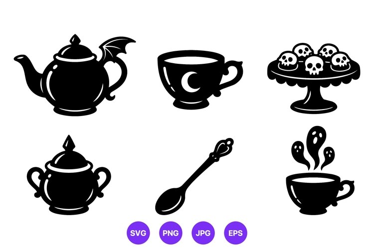 Halloween Tea Party Vector Illustration example image 1