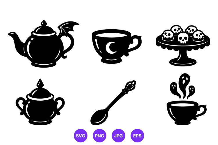 Halloween Tea Party Vector Illustration