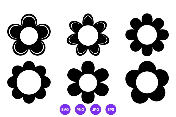 Black Floral Silhouette Shapes Vector example image 1