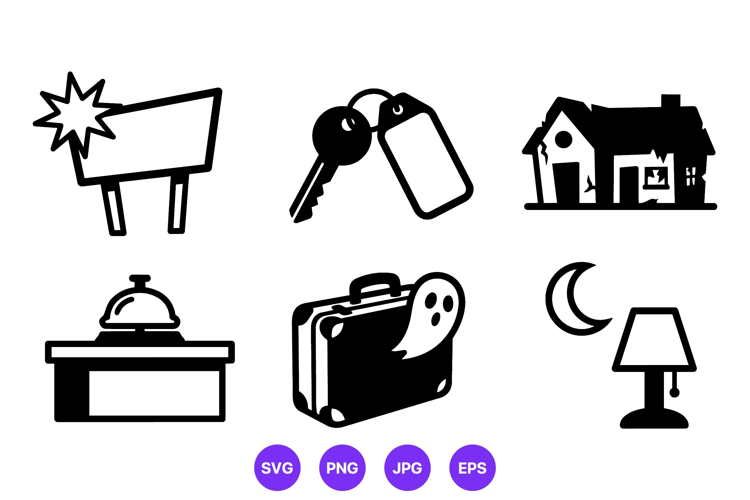 Black Travel House Luggage And Hotel Icon