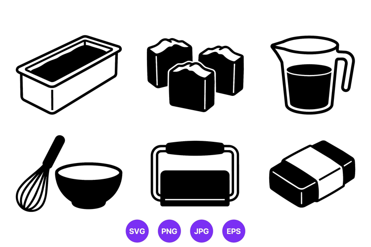 Black And White Baking Kitchen Icons