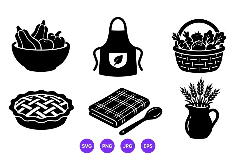Black And White Kitchen Harvest Icon example image 1