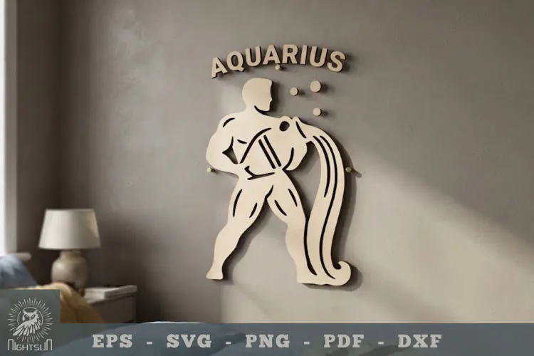 Aquarius Zodiac Lasercut Wall Decor