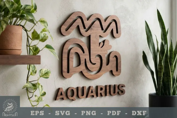 Aquarius Zodiac Lasercut Wall Decoration