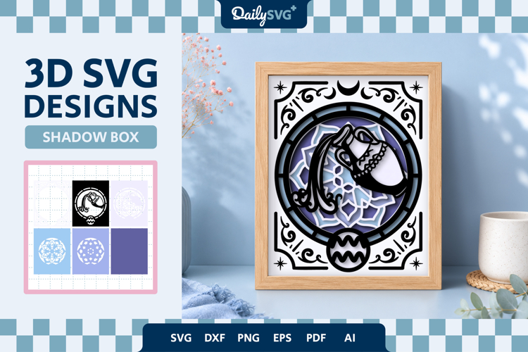 Aquarius Zodiac Shadow Box