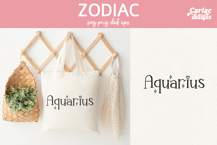 Aquarius Zodiac Sign SVG and Sublimation