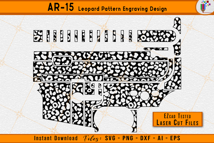 AR15 Leopard Pattern Firearms Gun Laser Engraving Design