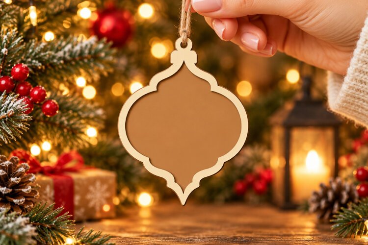Arabesque Christmas Ornament SVG, Laser Cut Glowforge File example image 1