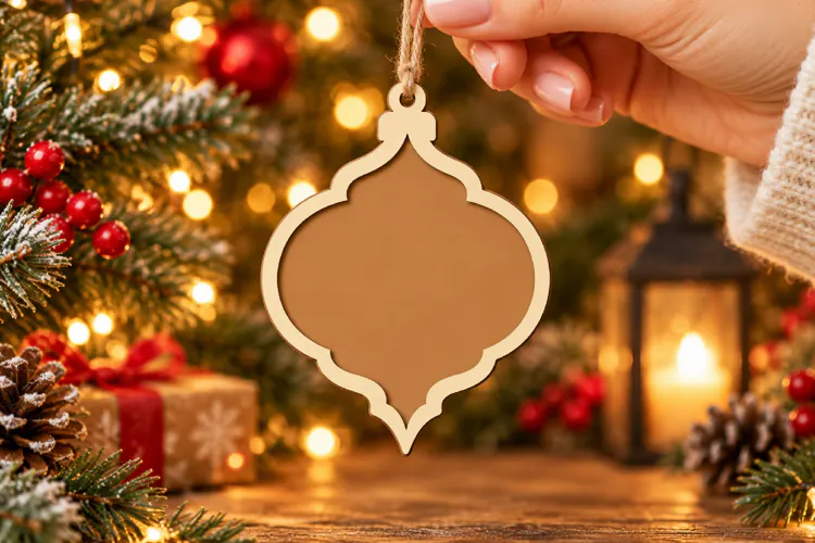 Arabesque Christmas Ornament SVG, Laser Cut Glowforge File