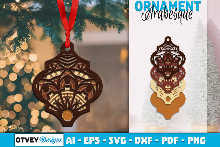 Mandala Christmas Ornaments Arabesque lasercut