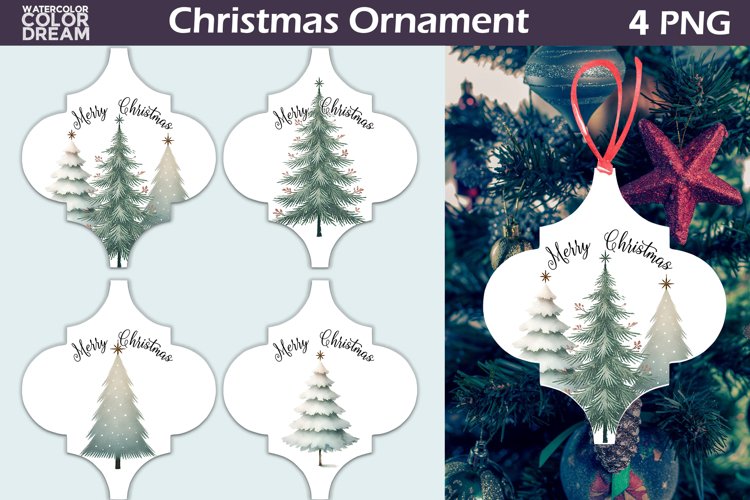 Christmas Tree Arabesque Ornament | Retro Christmas Ornament example image 1