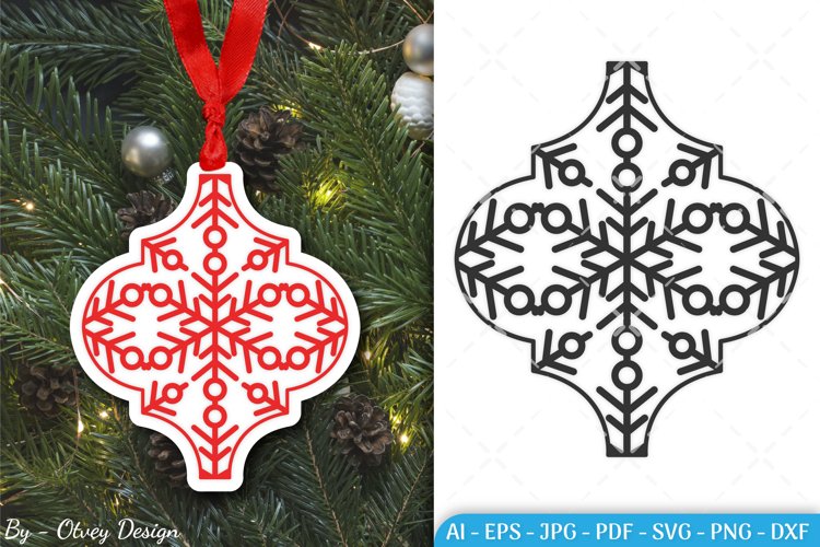 Arabesque Snowflake Ornament SVG | Ornament Christmas SVG