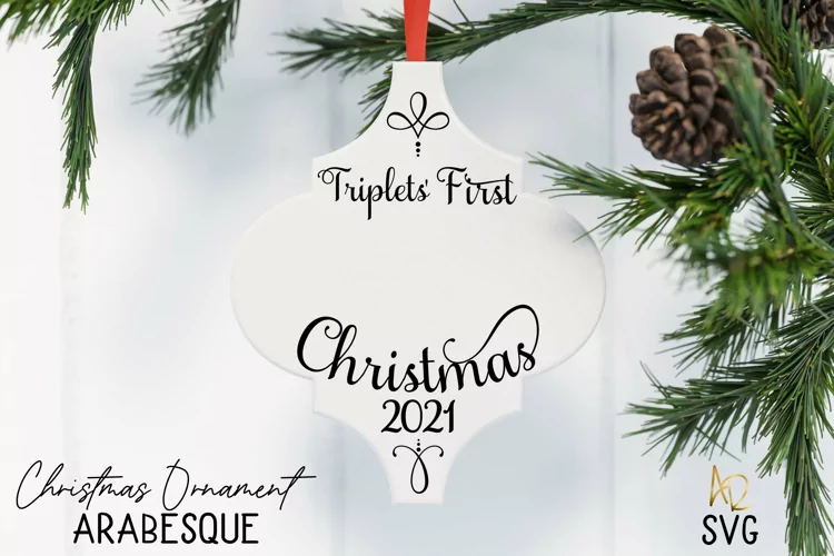 Arabesque Tile Ornament triplets' First Christmas | Lantern
