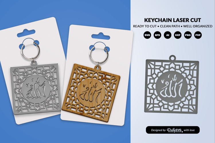 Islamic Mandala Keychain SVG | Digital Laser Cut