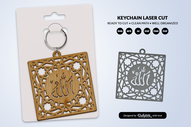 Islamic Mandala Keychain SVG | Digital Laser Cut