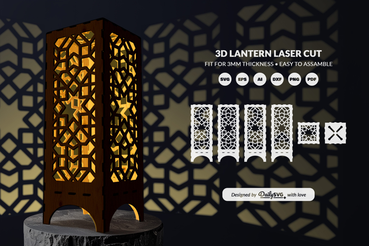 Arabic Lantern SVG | Laser Cut Digital Template