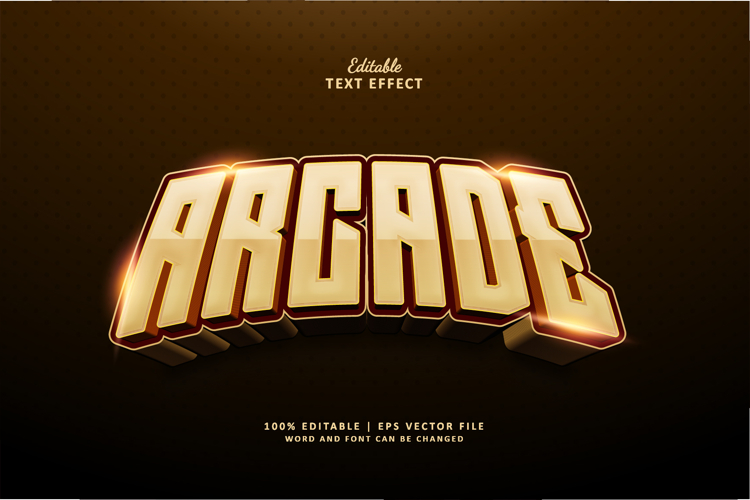 Arcade Editable Text Effect Style Esport 3d