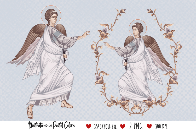 The Archangel Gabriel. Illustration in Byzantine Style