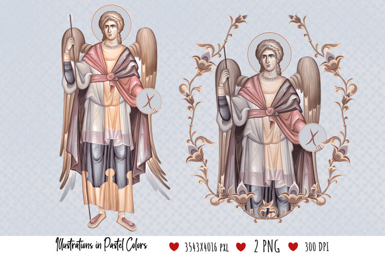 Archangel Gabriel. Illustration in Byzantine Style example image 1