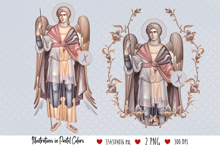 Archangel Gabriel. Illustration in Byzantine Style