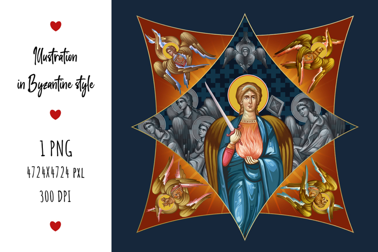 Archangel Uriel Greek Illustration