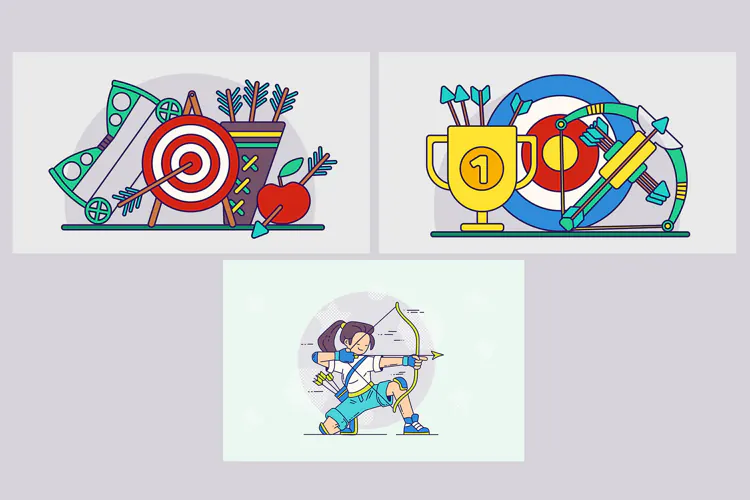 Archery Precision Illustrations 3 Designs