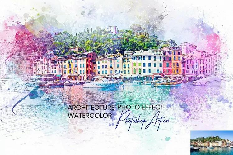 Architecture Watercolor Drawing